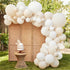 White & Cream Balloon Arch & Paper Fans