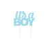 Cake Topper it's a BOY Blue Glittered Cardboard 20cm x 17cm Each