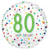 Confetti Birthday 80 Foil Balloon 45cm Each