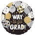 Way to Go Grad Balloons Foil Balloon 45cm Each