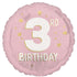 Little Miss 3rd Birthday Foil Balloon 45cm Each