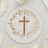 Christening & Communion Gold Cross NPC Paper Plates 23cm x 23cm 8pk