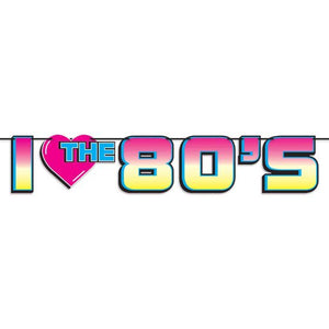 I Love the 80's Garland 18cm x 1.83m Each