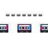 80's Cassette Tape Garland 11cm x 2.13cm Each