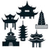 Chinese New Year Pagoda Silhouettes 6pk