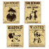 Pirate Wanted Sign Cutouts 19cm x 40cm 4pk