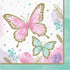 Butterfly Shimmer Luncheon Napkins 16.5cm x 16.5cm 16pk