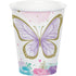 Butterfly Shimmer Hot/Cold Cups 266ml 8pk
