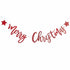 Festive Fun Red Glitter 'Merry Christmas' Banner 2m Each