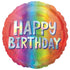 Happy Birthday Silver Ombre Holographic Foil Balloon 45cm Each