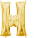 Letter H Gold Foil Balloon 40cm Each