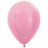 Satin Pearl Pink Latex Balloons 30cm 50pk
