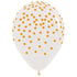 Gold Confetti on Crystal Clear Latex Balloons 30cm 25pk