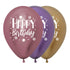Happy Birthday Sparkles Party Metallic Reflex Assorted Latex Balloons 30cm 12pk