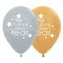 Happy New Year Metallic Silver & Gold Latex Balloons 30cm 25pk