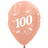 Age 100 Metallic Rose Gold Latex Balloons 30cm 25pk