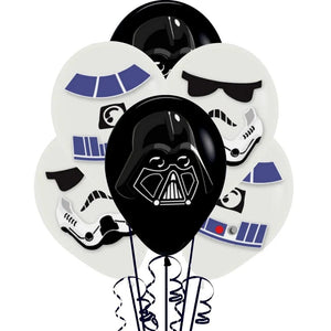 Balloon - Printed Latex Star Wars Galaxy Latex Balloons & Paper Adhesive Add-Ons 30cm 6pk