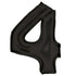 Black Large Number 4 Silk Lustre Foil Balloon 66cm w x 93cm h Each