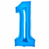 Blue Large Number 1 Foil Balloon 37cm w x 82cm h Each