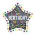 Confetti Burst Birthday SuperShape Foil Balloon 86cm x 81cm Each