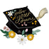 Follow Your Dreams Grad Cap Blooms SuperShape Foil Balloon 73cm x 76cm Each