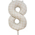 Gingham Large Number 8 Foil Balloon 54cm w x 87cm h Each