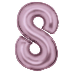 Balloon - Supershapes, Numbers & Letters Pastel Pink / 8 Silk Lustre Number Foil Balloons Each
