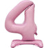 Pastel Pink Large Number 4 Air Filled Standing Foil Balloon 76cm Each