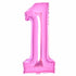 Pink Large Number 1 Foil Balloon 37cm w x 82cm h Each