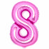 Pink Large Number 8 Foil Balloon 54cm w x 87cm h Each
