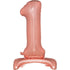 Rose Gold Large Number 1 Air Filled Standing Foil Balloon 76cm Each