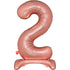 Rose Gold Large Number 2 Air Filled Standing Foil Balloon 76cm Each