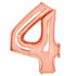 Rose Gold Large Number 4 Foil Balloon 66cm w x 93cm h Each
