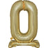 White Gold Large Number 0 Air Filled Standing Foil Balloon 76cm Each