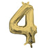 White Gold Number 4 Foil Balloon 40cm Each