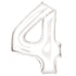 White Large Number 4 Silk Lustre Foil Balloon 66cm w x 93cm h Each