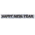 Metallic Happy New Year Fringe Silver Banner 19cm x 152.4cm Each