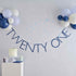 Mix It Up Blue 21 Milestone Balloon Bunting