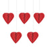 Hearts Honeycomb Hanging Decorations 20cm 5pk