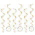 Botanical Celebration Spiral Swirls Hanging Decorations 6pk