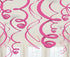 Bright Pink Plastic Swirl Decorations 56cm 12pk