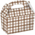 Teddy Brown Gingham Paper Treat Box 15cm x 17.5cm x 10cm 4pk
