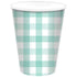 Pastel Mint Gingham HC Paper Cup 266ml 8pk