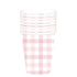 Pastel Pink Gingham HC Paper Cup 266ml 8pk