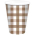 Teddy Brown Gingham Paper Cup HC 266ml 8pk