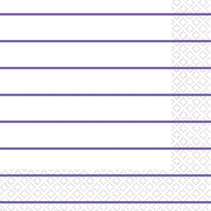 Tableware - Napkins New Purple Stripes Lunch Napkins 2-Ply FSC 16pk