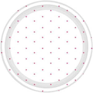 Tableware - Plates Bright Pink Dots Round NPC Dessert Paper Plates FSC 17cm 8pk