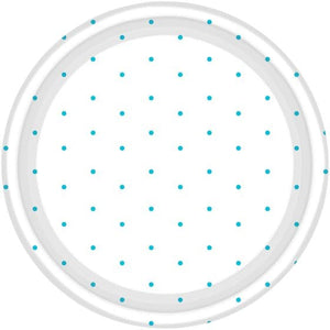 Tableware - Plates Caribbean Blue Dots Round NPC Dessert Paper Plates FSC 17cm 8pk