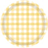 Pastel Yellow Gingham NPC Paper Plate 17cm 8pk