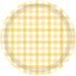 Pastel Yellow Gingham NPC Paper Plate 23cm 8pk